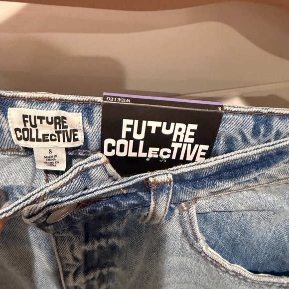 Future Collective Mid Rise Wide Leg Jeans - Picture 2 of 3